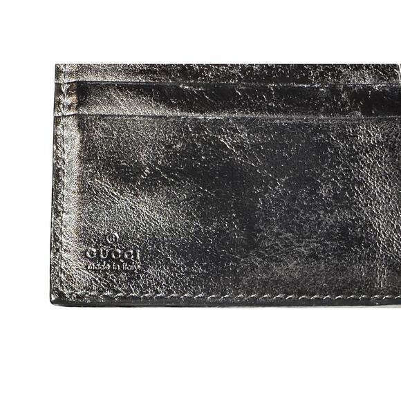 Gucci Vintage GG Double Metal Nut Studs Logo Leather Compact Bi-Fold Wallet - Picture 8 of 10